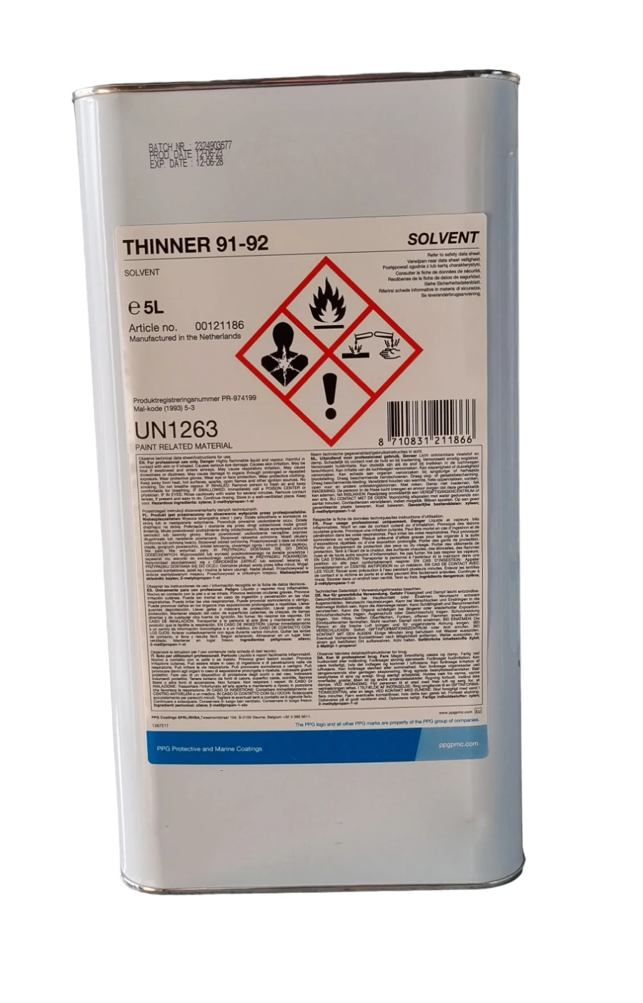 PPG Thinner 91-92 5 Liter